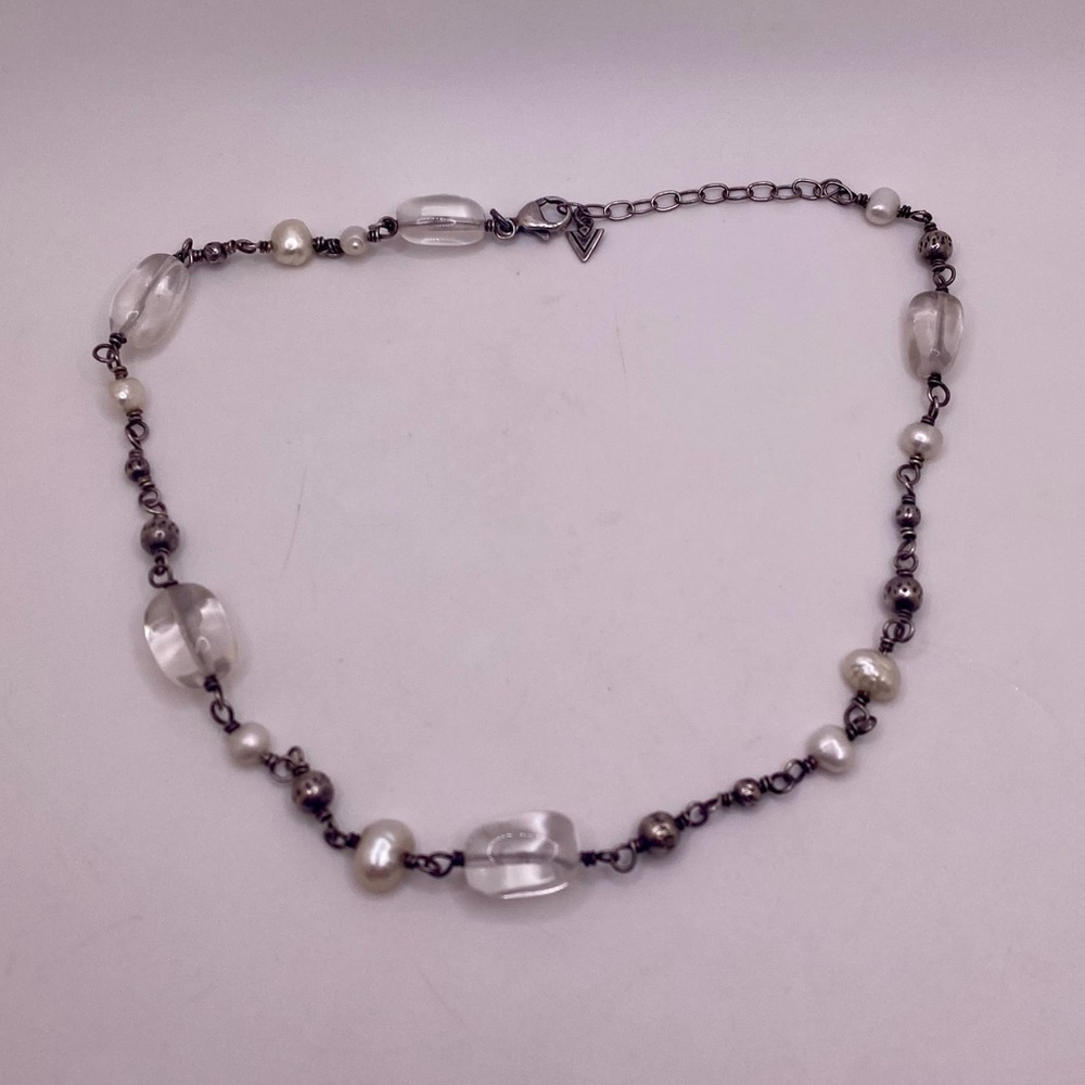 Silpada sterling silver pearl quartz necklace